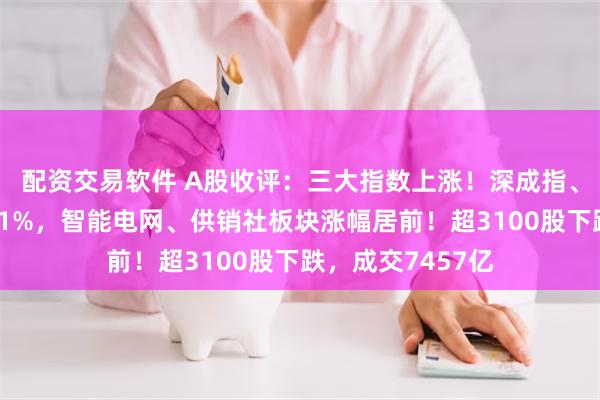 配资交易软件 A股收评：三大指数上涨！深成指、创业板指均涨超1%，智能电网、供销社板块涨幅居前！超3100股下跌，成交7457亿