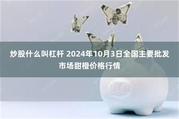 炒股什么叫杠杆 2024年10月3日全国主要批发市场甜橙价格行情