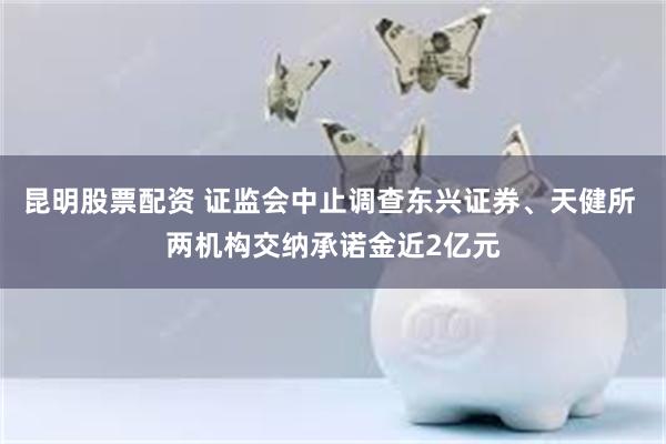 昆明股票配资 证监会中止调查东兴证券、天健所 两机构交纳承诺金近2亿元